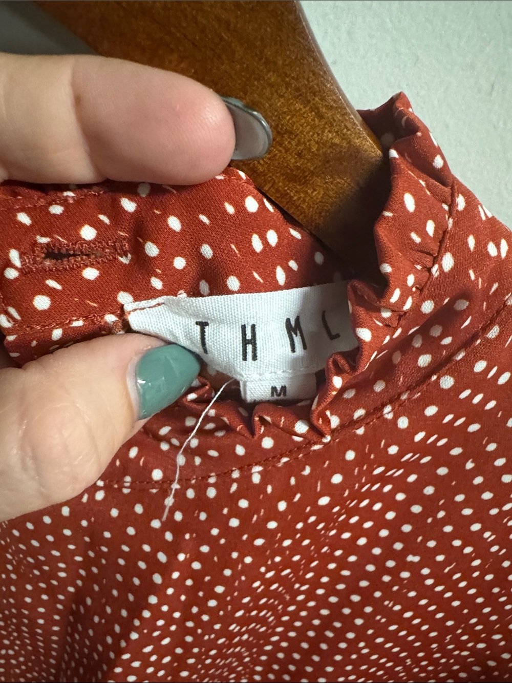 THML Red Polka Dot Ruffle Mini Dress - Picture 4 of 7